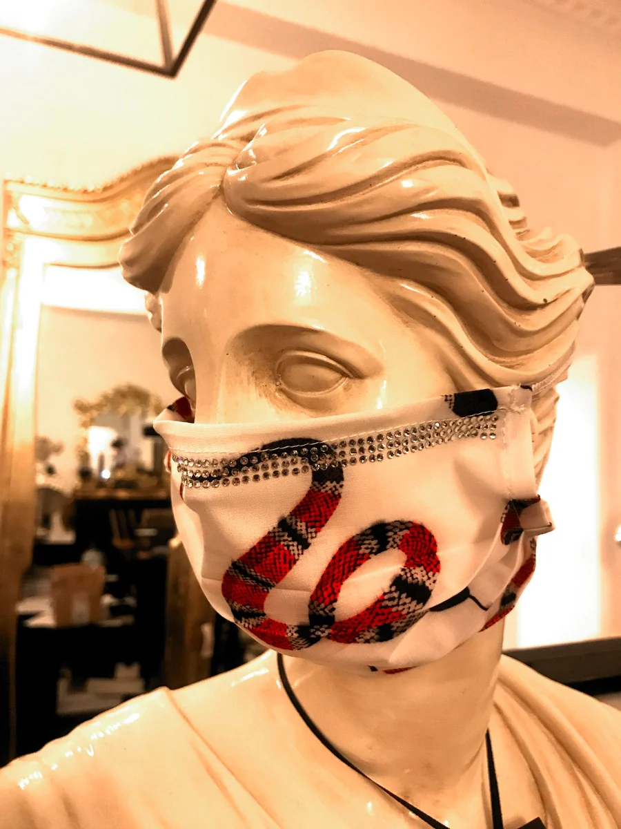 Bling Bling Snakes White - CP mask with glitter stones