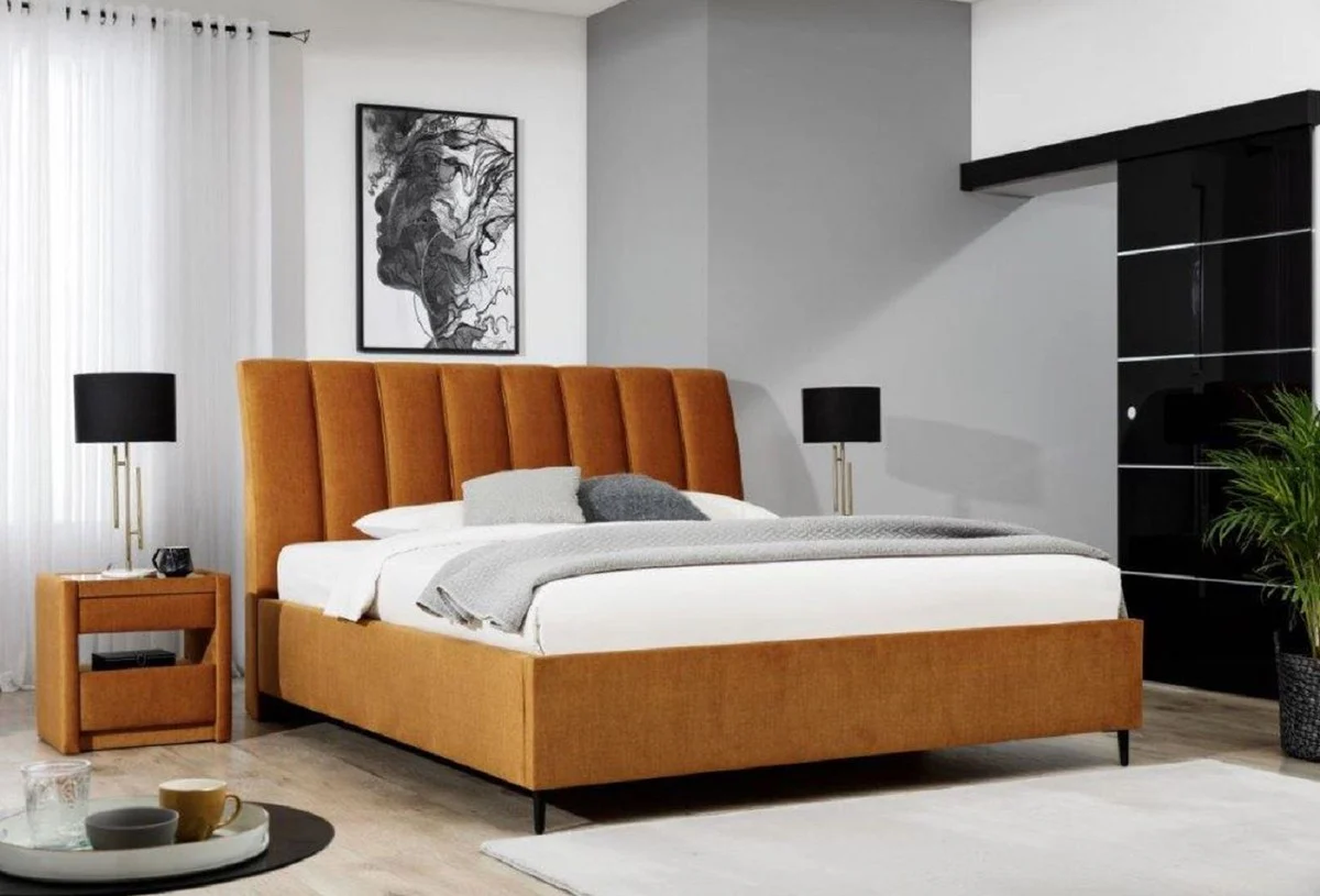 Luxury double bed brown / black - Various sizes - Modern solid wood bed with headboard - Modern bedroom furniture - Luxury collection